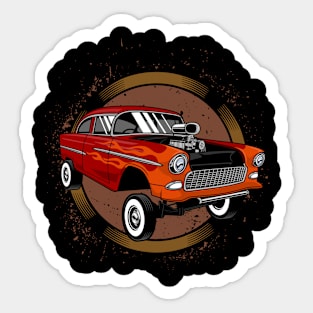 Red Vintage Retro Classic Car Sticker
